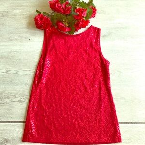 Red sequins tank top
